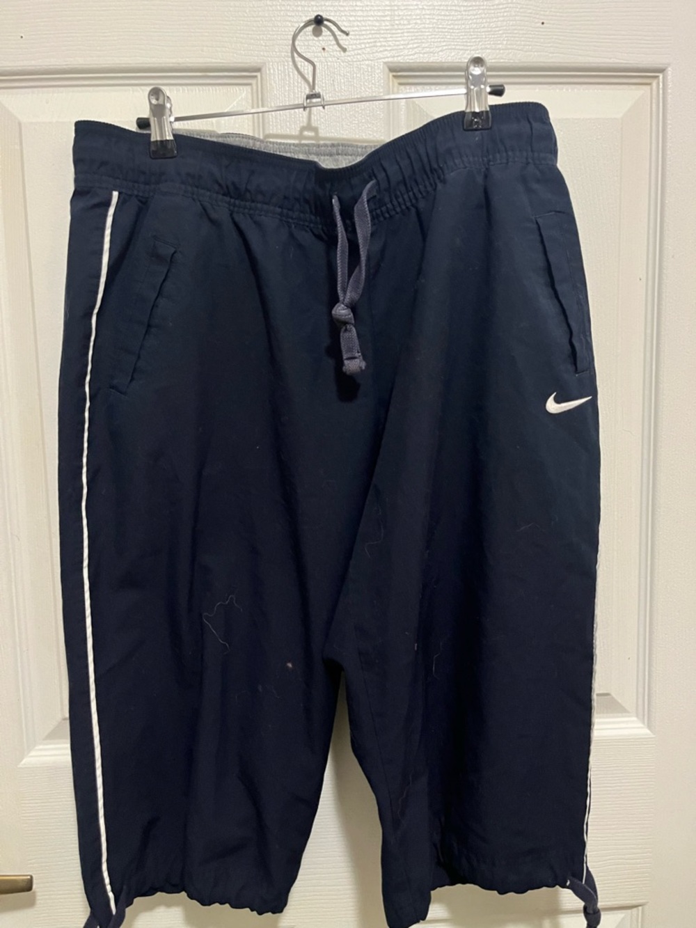 Nike Men's Navy Athletic Shorts with White Trim